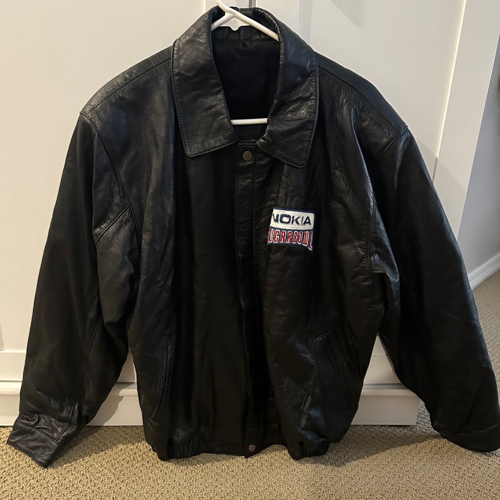 2000 Black nokia sugar bowl leather jacket